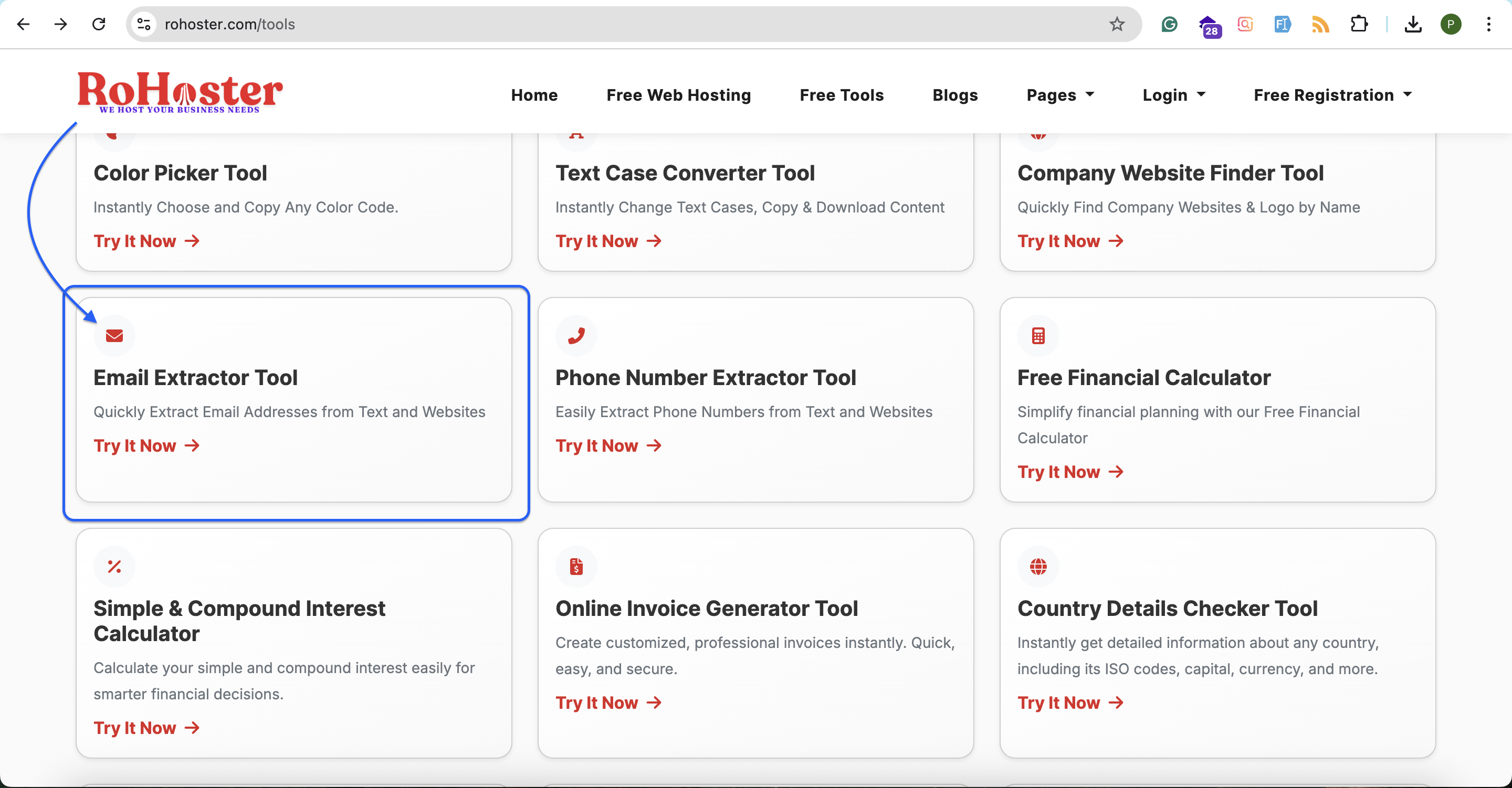 How to Use the Email Extractor Tool by RoHoster