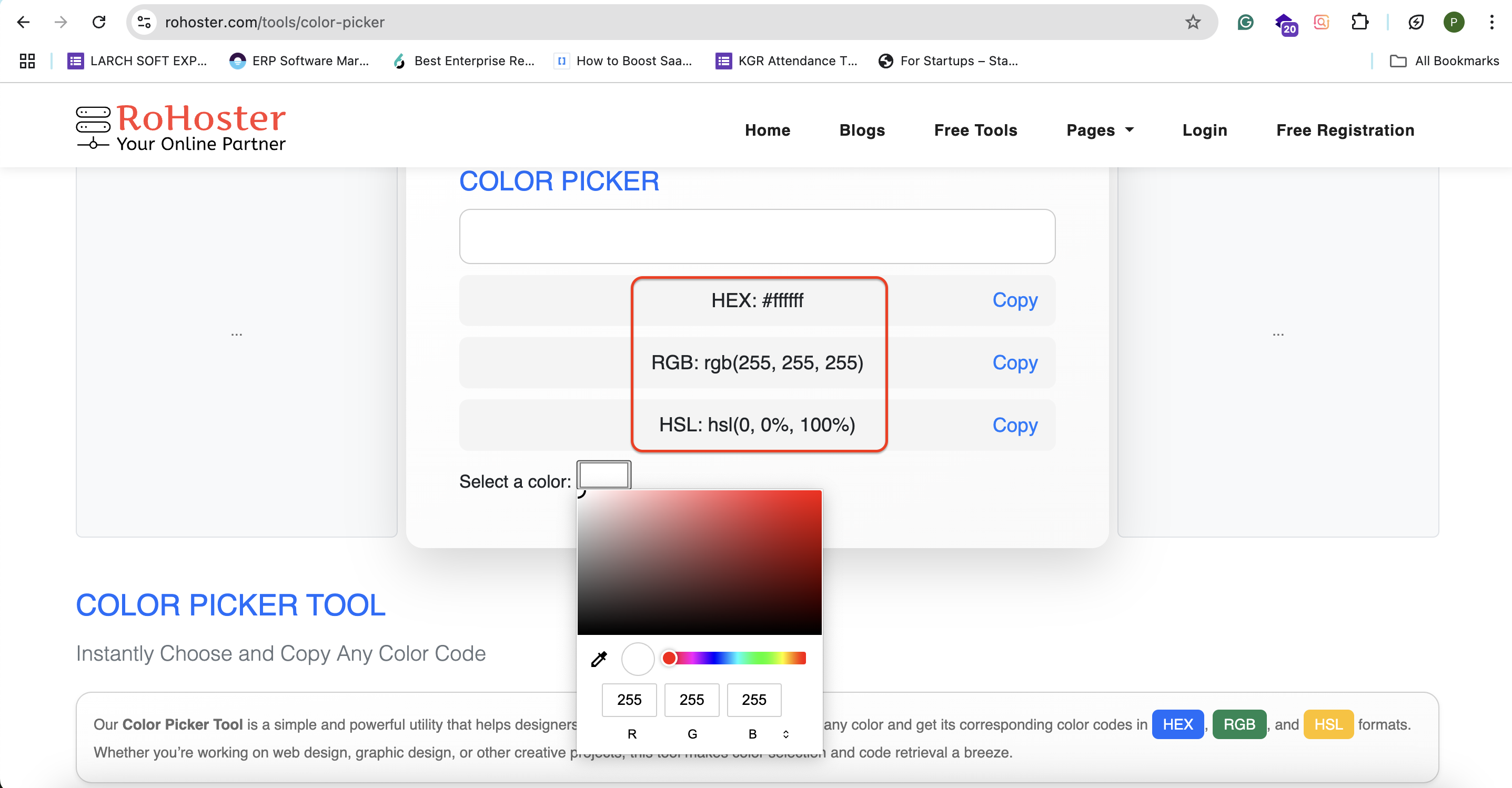 How to Use the Color Picker Tool by RoHoster