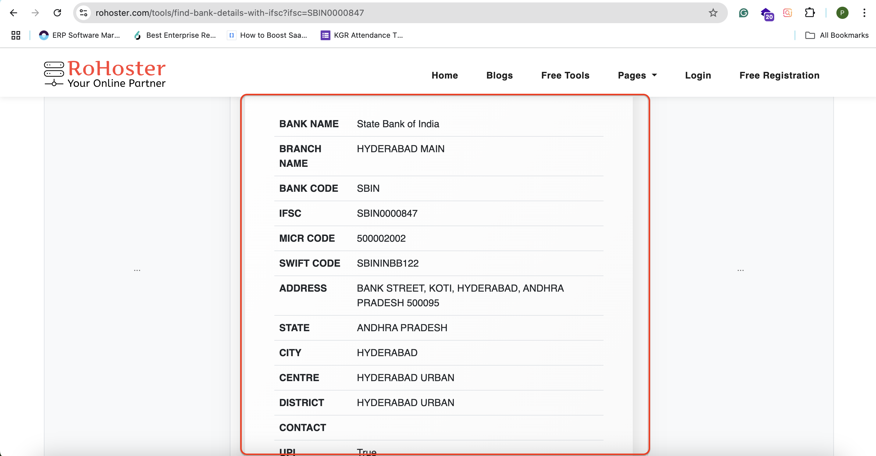 How to Use the “Find Bank Details with IFSC” Tool by RoHoster