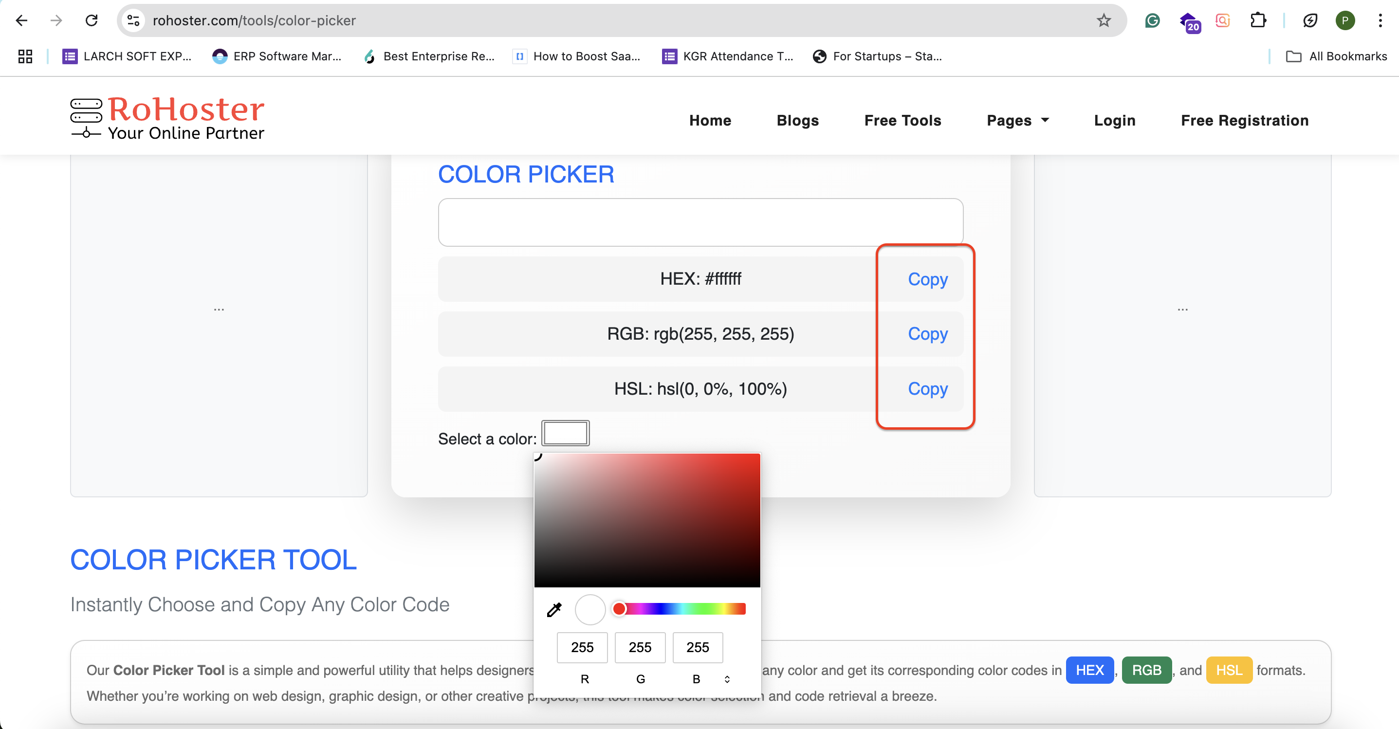 How to Use the Color Picker Tool by RoHoster